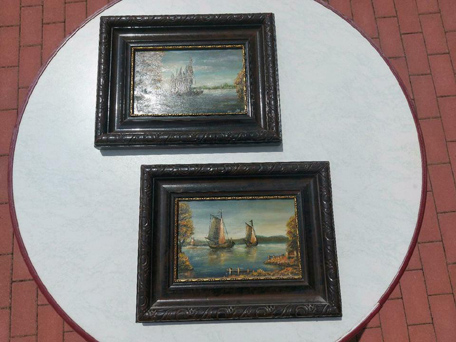 Maritimes Gemälde mit Antik Rahmen