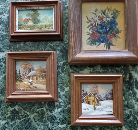 4 sehr schöne Ölbilder mit guten Holzrahmen