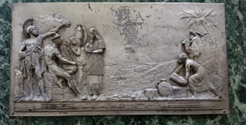 Römische Zeit - Kunstguss silberfarben - Relief