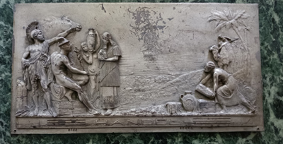 Römische Zeit - Kunstguss silberfarben - Relief