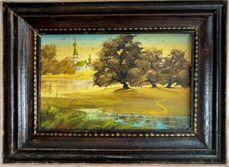 Kl. Ölbild  Landschaft der Ruhe 18 cm x 13 cm