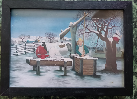 Kunstdruck Bild Winterlandschaft, 33 cm x 24 cm,