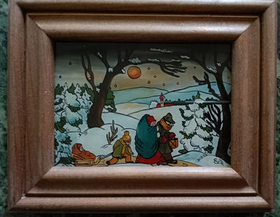 Kunstdruck Speziergang im Wald bei Schnee