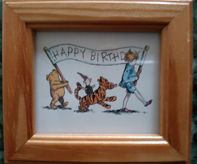 Mini bild   7 x 6 cm - Happy Birthday Kunstdruck