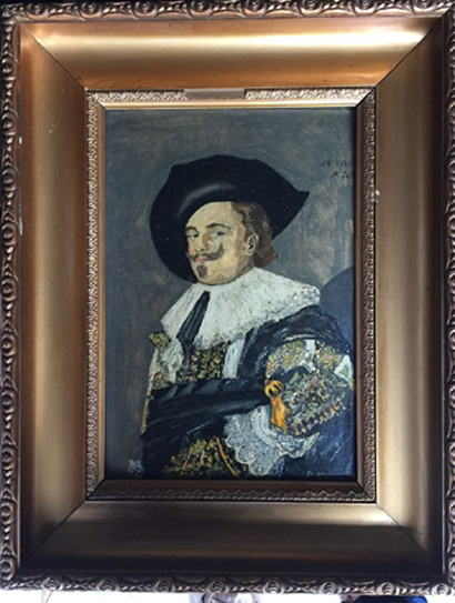 The Laughing Cavalier von Franz Hals 36 x 46 cm , Barokrahmen