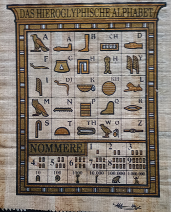 Ägyptische Papyrus Bild , farbenfrohe Bild 24 x 26 cm