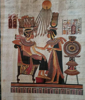 Ägyptische Papyrus Bild, 20 c 30 cm hoch,