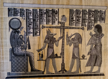 Ägyptische  Papyrus Farbdruck 30 x 20 cm