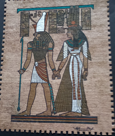 Sehr grosses Papyrus Bild auf Papyruspapier 42 x30 cm