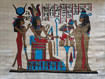 Sehr grosses Papyrus Bild auf Papyruspapier 42 x30 cm,